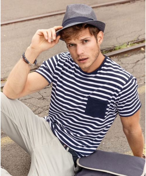 DoRachoty.cz - Pánské pruhované triko s krátkým rukávem James&Nicholson (8028)