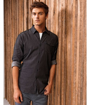 Pánská džínová košile s dlouhým rukávem Premier workwear (PR222)