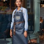 Bistro zástěra s laclem v denim stylu Premier Workwear PR136